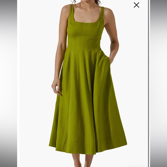 ASTR Square Neck Midi Dress - L - Picture 3 of 4